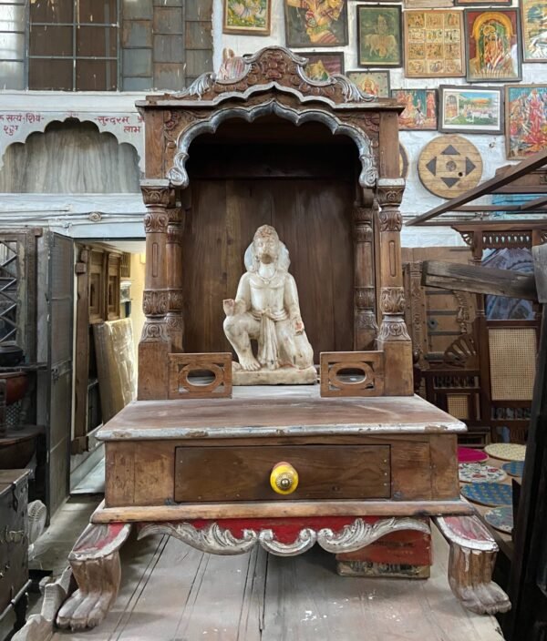 Antique Hand-Carved Wooden Temple