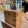 Vintage Wooden Storage Box with Iron Accents