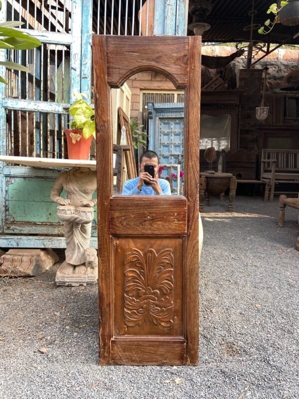 Elegant Wooden Floral Floor Mirror