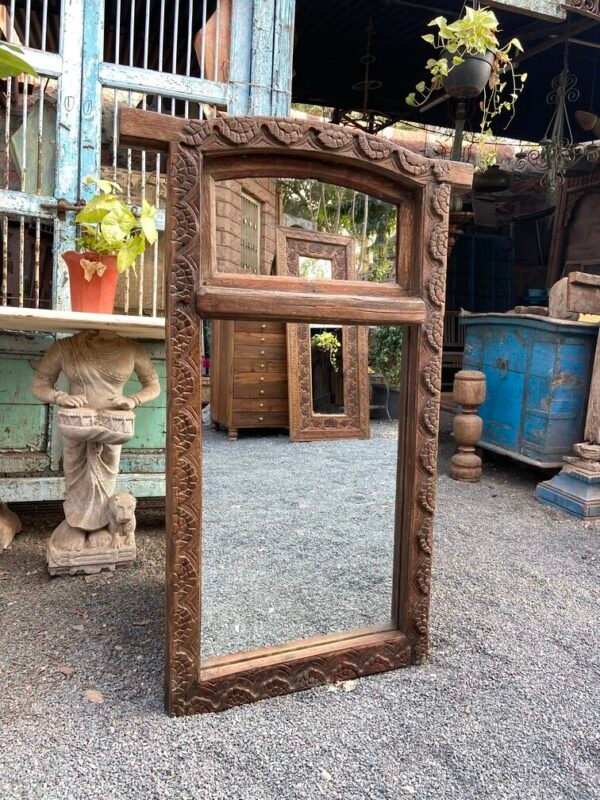 Vintage Floral Wooden Mirror