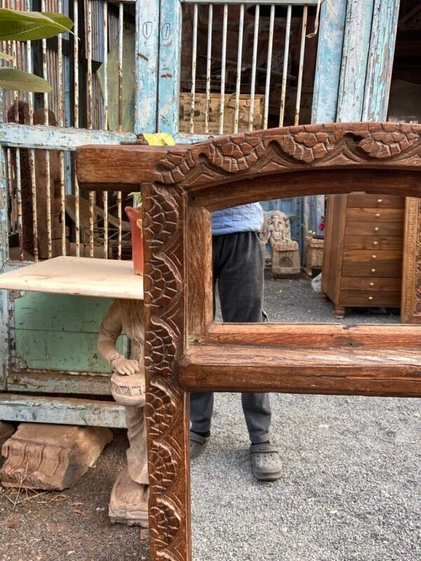 Vintage Floral Wooden Mirror