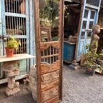 Floral Mirror with Intricate Wood Carving