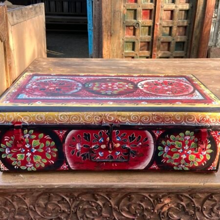 Vintage Multicolor Iron Antique Trunk