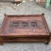 Wooden Brown Table with Glass Top 1