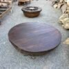 Antique Round Dark Brown Wooden Table – Vintage Handcrafted 2