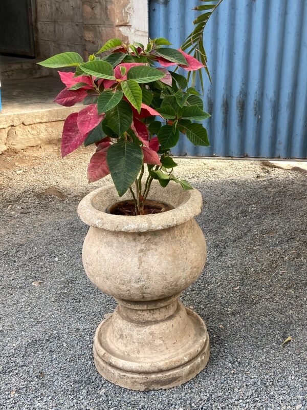 Vintage Stone Planter white