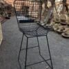 Black Long Leg Iron Chair | Elegant & Tall Outdoor Seating