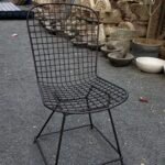 Sleek Black Iron Chair | Compact & Durable Seating – 37 x 22 x 19 Inches