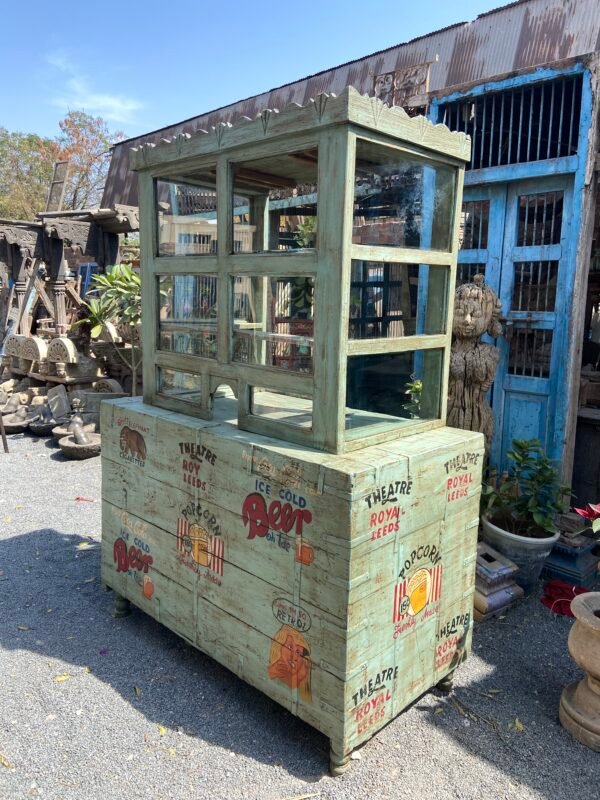 Vintage Wooden Bar Counter | Hand-Painted Retro Design |