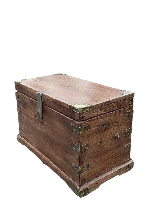 Timeless Vintage Wooden Box with Iron Details2