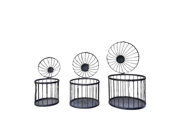 Vintage Iron Candle Stand Set – Elegant Handcrafted Décor (Set of 3) 1