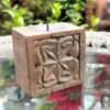 1700's Ancient Wooden Hand-Carved Floral Candle Holder – Vintage Table Decor