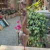 Antique Wooden Bracket Figure - Hand-Carved Architectural Sculpture (32")