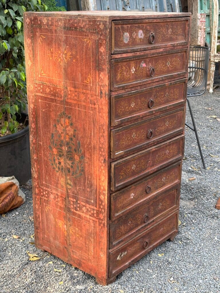Vintage Wooden Drawer Cabinet - Antique Storage Cabinet (36x18x16