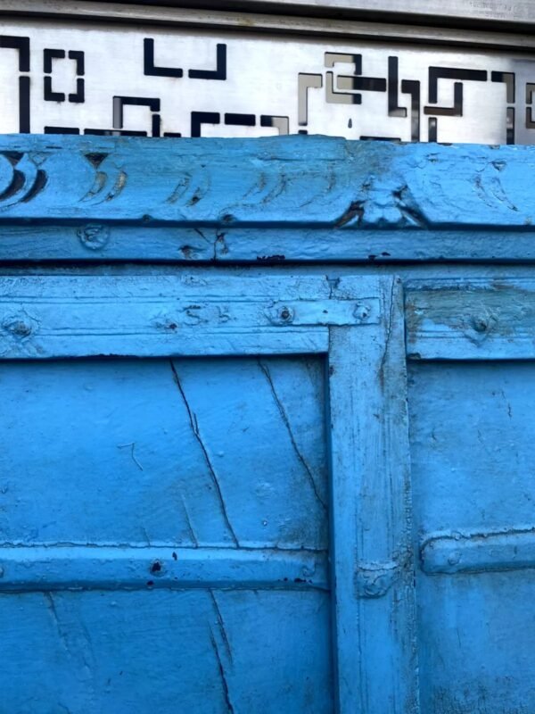 Blue Painted Wooden Window Door-3