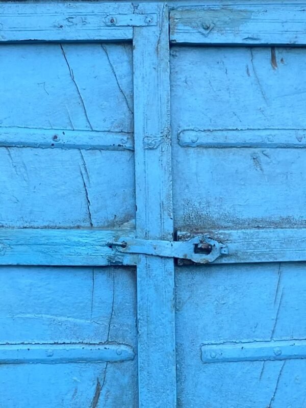 Blue Painted Wooden Window Door-6