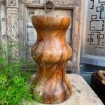 Vintage Old Wooden Handcrafted Planter Vase Base Stand