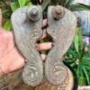 Ancient Old Wooden Hand Crafted Craved Hindu Saint Slipper Khadau5