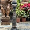 Ancient Brass & Copper Wooden Handcrafted Pillar Candle Holder-7