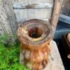 Vintage Old Wooden Handcrafted Planter Vase Base Stand-2