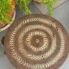 1800s Antique Brass Jali Cut 3-Leg Round Table Stool1