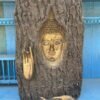 Antique Old Wooden Hand-Carved Buddha Sculpture Wall Hanging-3