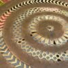 1800s Antique Brass Jali Cut 3-Leg Round Table Stool2