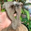 Ancient Old Wooden Hand Crafted Craved Hindu Saint Slipper Khadau3