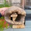 1700s Rare Ancient Wooden Hand-Carved Crocodile Head Mask Sculpture6