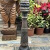 Ancient Brass & Copper Wooden Handcrafted Pillar Candle Holder-1