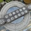 Ancient 1700’s Wooden Carved Mankala Game Plater Lime Painted 31 X 6 X 2.5” 8