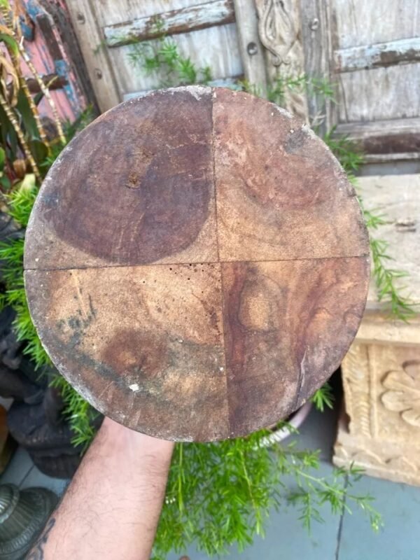 Vintage Old Wooden Handcrafted Planter Vase Base Stand-8