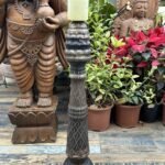 Ancient Brass & Copper Wooden Handcrafted Pillar Candle Holder