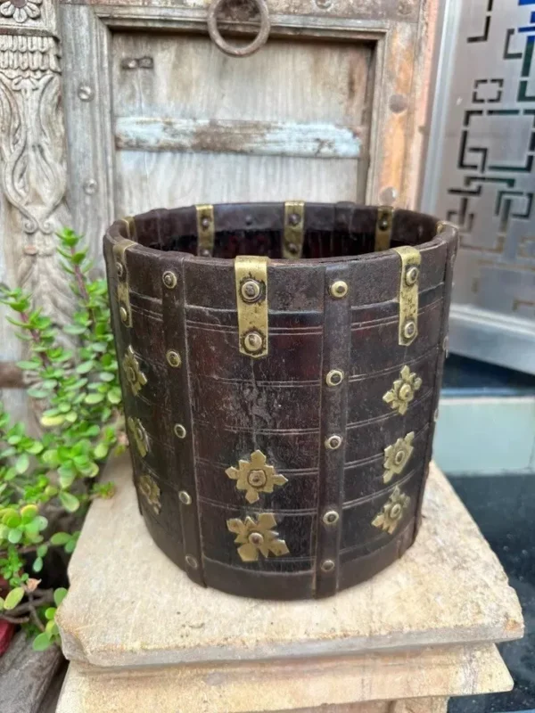 Antique Old Brass Hand-Crafted Planter Pot Vase