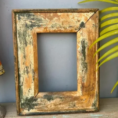 Antique Rustic Handcrafted Wooden Photo Frame – Vintage Wall Décor (10 x 8 Inches)