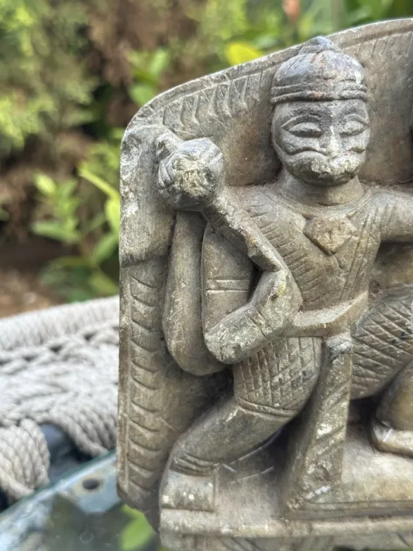 1800s Antique Marble Stone Hanuman Ji Statue – Rare Handcrafted Hindu God Sculpture1