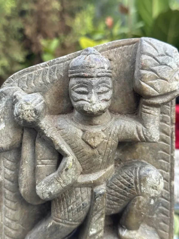 1800s Antique Marble Stone Hanuman Ji Statue – Rare Handcrafted Hindu God Sculpture4