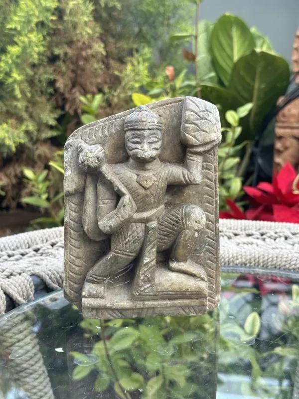 1800s Antique Marble Stone Hanuman Ji Statue – Rare Handcrafted Hindu God Sculpture6