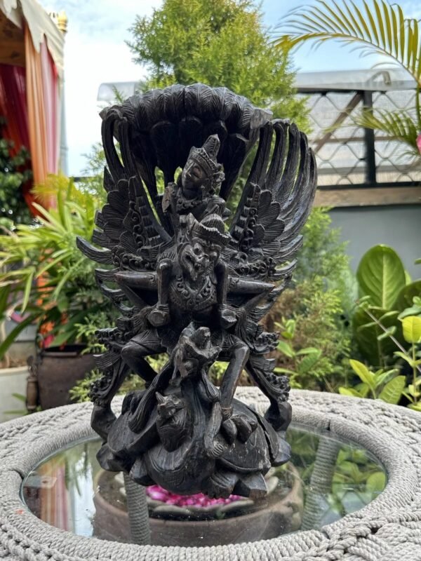 1700’s Ancient Wooden Hand-Carved Garuda Hunting Figurine | South Indian Antique 10