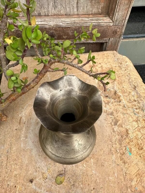 Antique Brass Miniature Flower Vase | Rare Vintage Handcrafted Pot 4