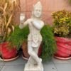 Antique Marble Krishna Sculpture – Hand-Carved Hindu God Statue