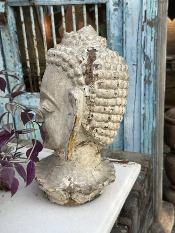 1890 antique Buddha head sculpture2