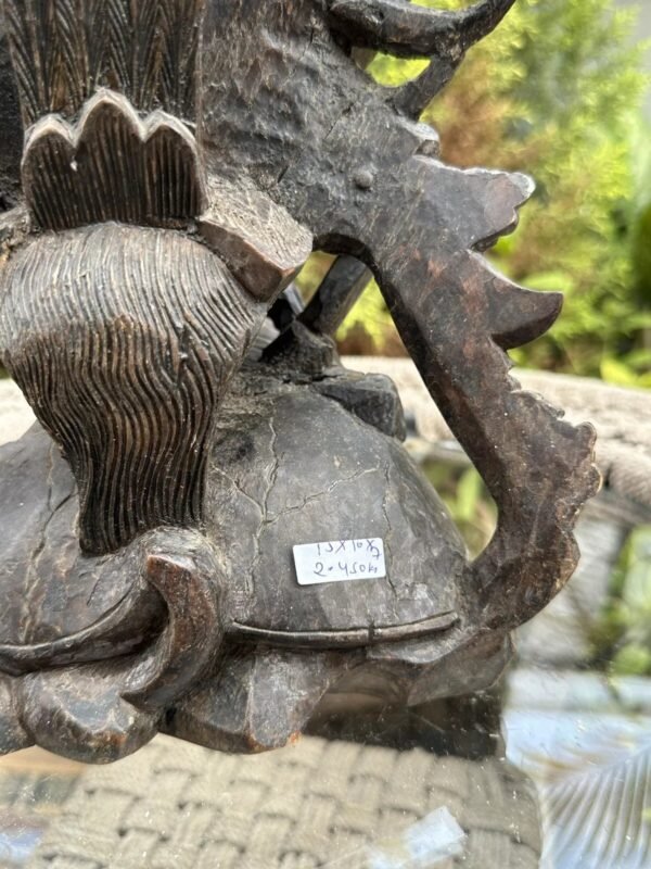 1700’s Ancient Wooden Hand-Carved Garuda Hunting Figurine | South Indian Antique 1