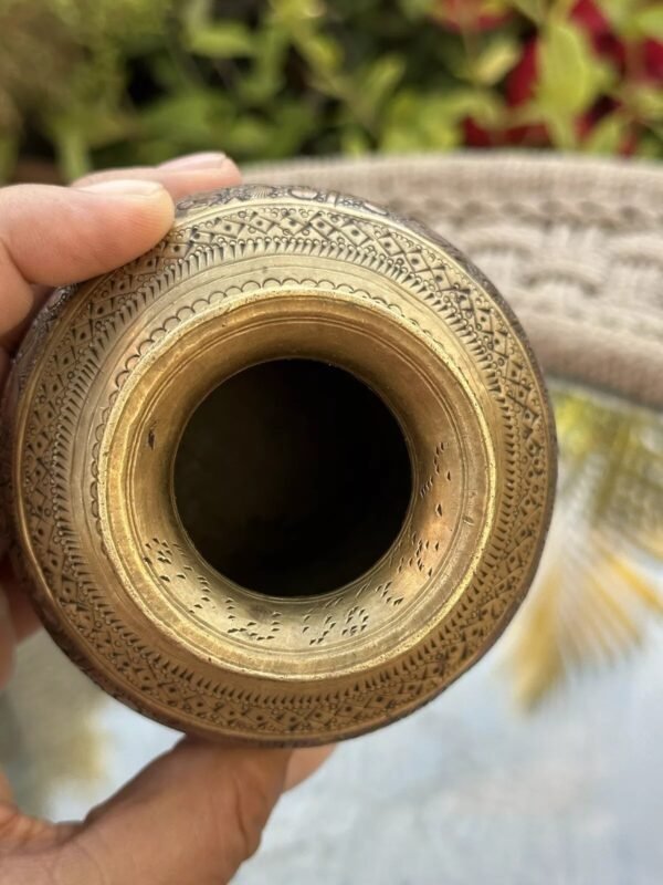 Antique Handcrafted Ganga Jamuna Brass Copper Kalash Pot | Vintage Lota6