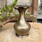 Antique Brass Miniature Flower Vase | Rare Vintage Handcrafted Pot