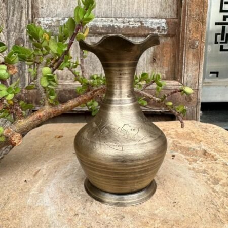 Antique Brass Miniature Flower Vase | Rare Vintage Handcrafted Pot