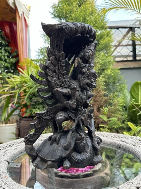 1700’s Ancient Wooden Hand-Carved Garuda Hunting Figurine | South Indian Antique 3