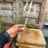 1800s Antique Hand-Forged Brass Trishul