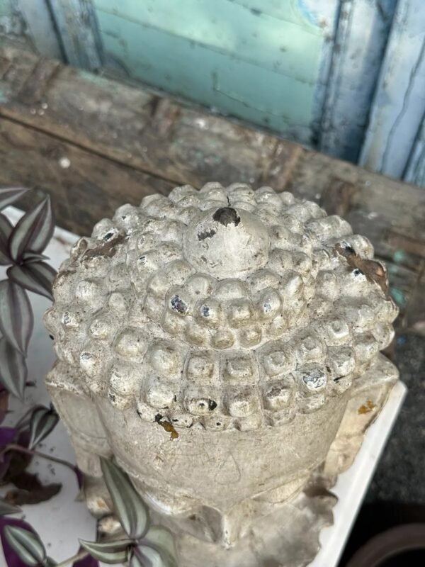 1890 antique Buddha head sculpture1