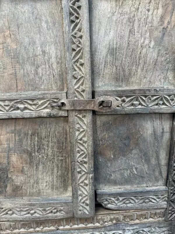 1700’s Antique Old Wooden Hand Carved Beautiful Window Door Panel Framed4